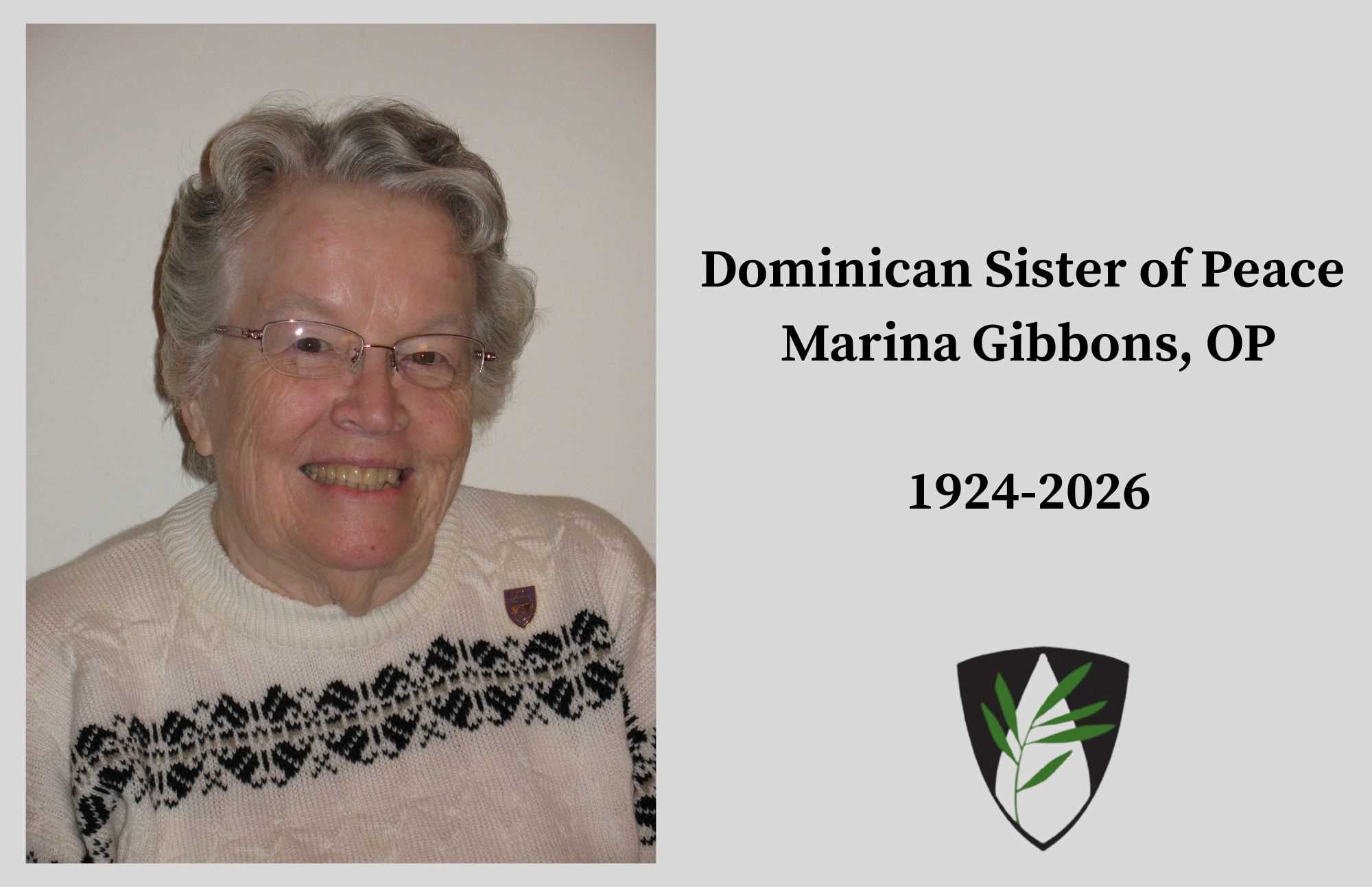 A Remarkable Life of Ministry-Sister Marina Gibbons, OP
